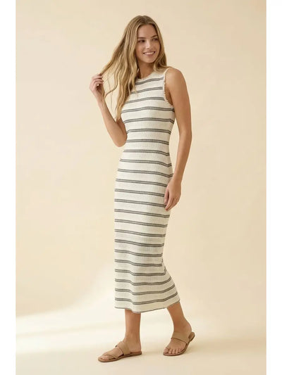 Sydney Stripe Stretch Midi Dress