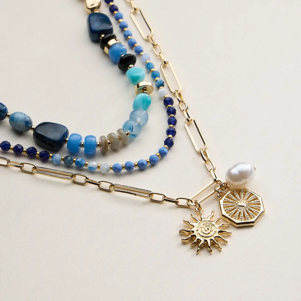 Layered Beaded and Chain Necklace