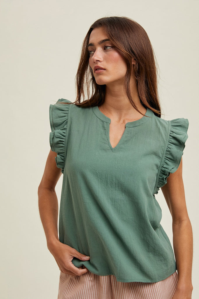 Reena Ruffle Sleeve Top