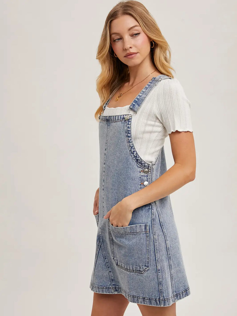 Denim Overall Mini Dress