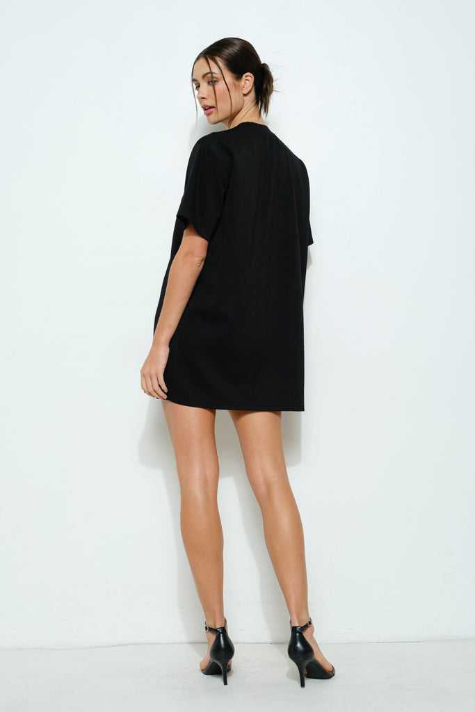 Rhinestone Beaded T-Shirt Dress