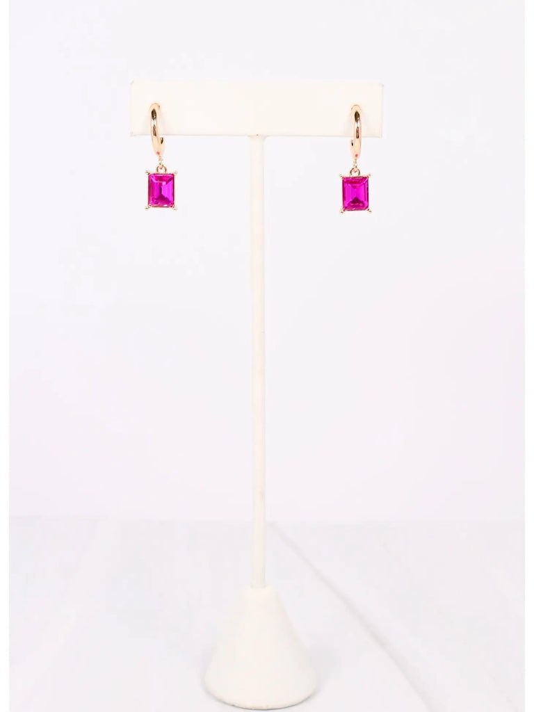 Reymond Stone Drop Hoop Earring
