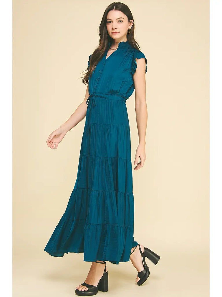 Gia Satin Tiered Dress
