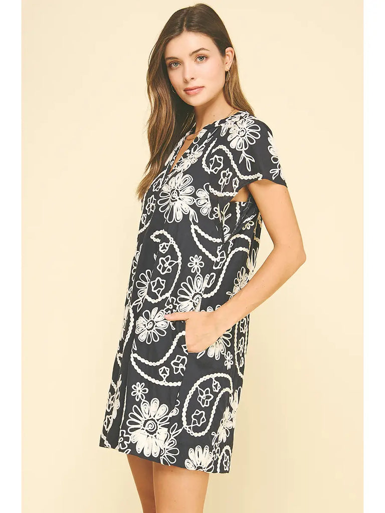 Billie Embroidered Mini Dress