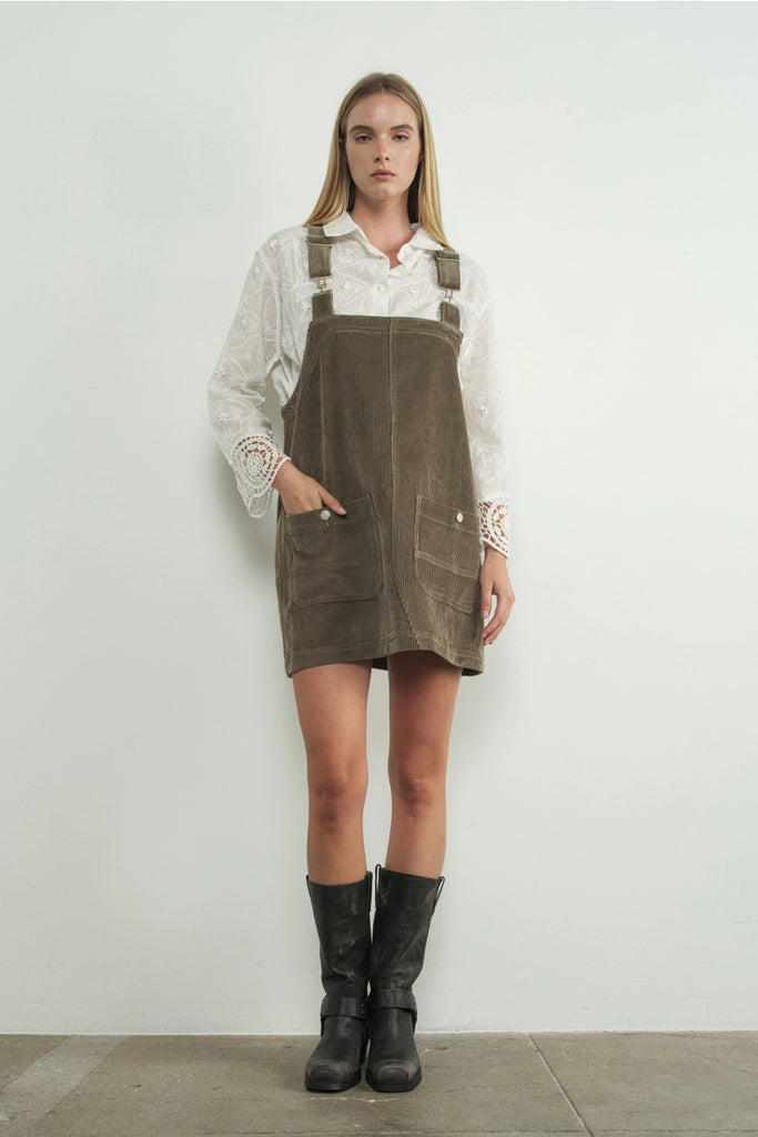 Drew Corduroy Overall Dress