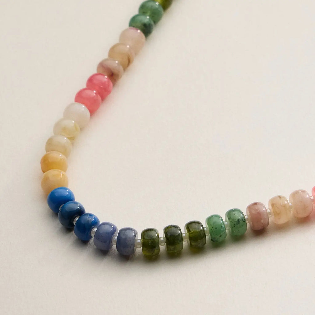 Gradient Color Round Disc Beaded