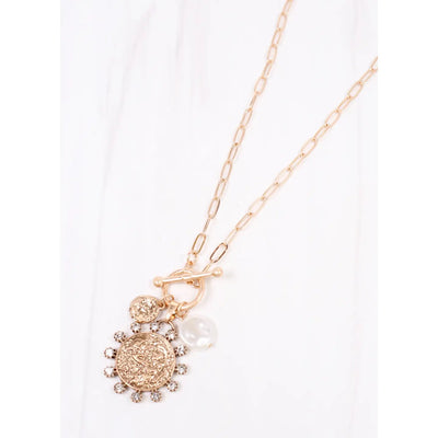 Kristanna Charm Toggle Necklace Gold