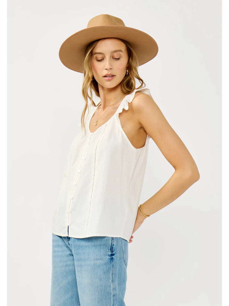 Ladder Lace Ruffle Sleeve Top