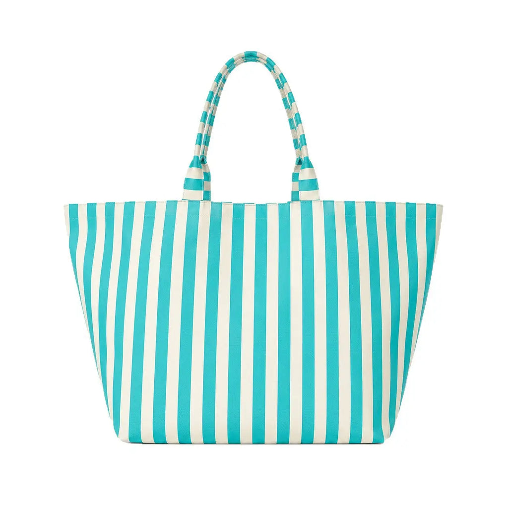 Two-Tone Striped Tote Bag