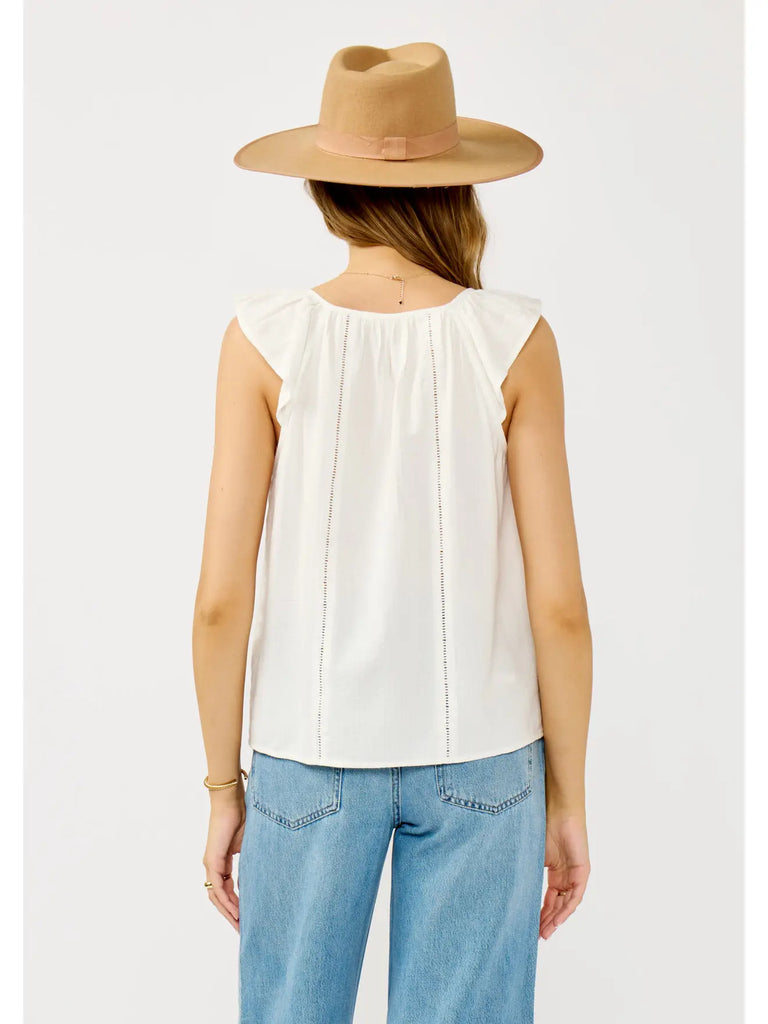 Ladder Lace Ruffle Sleeve Top