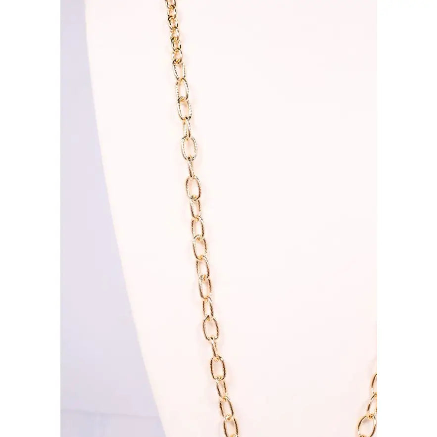 Hines Long Link Necklace Gold