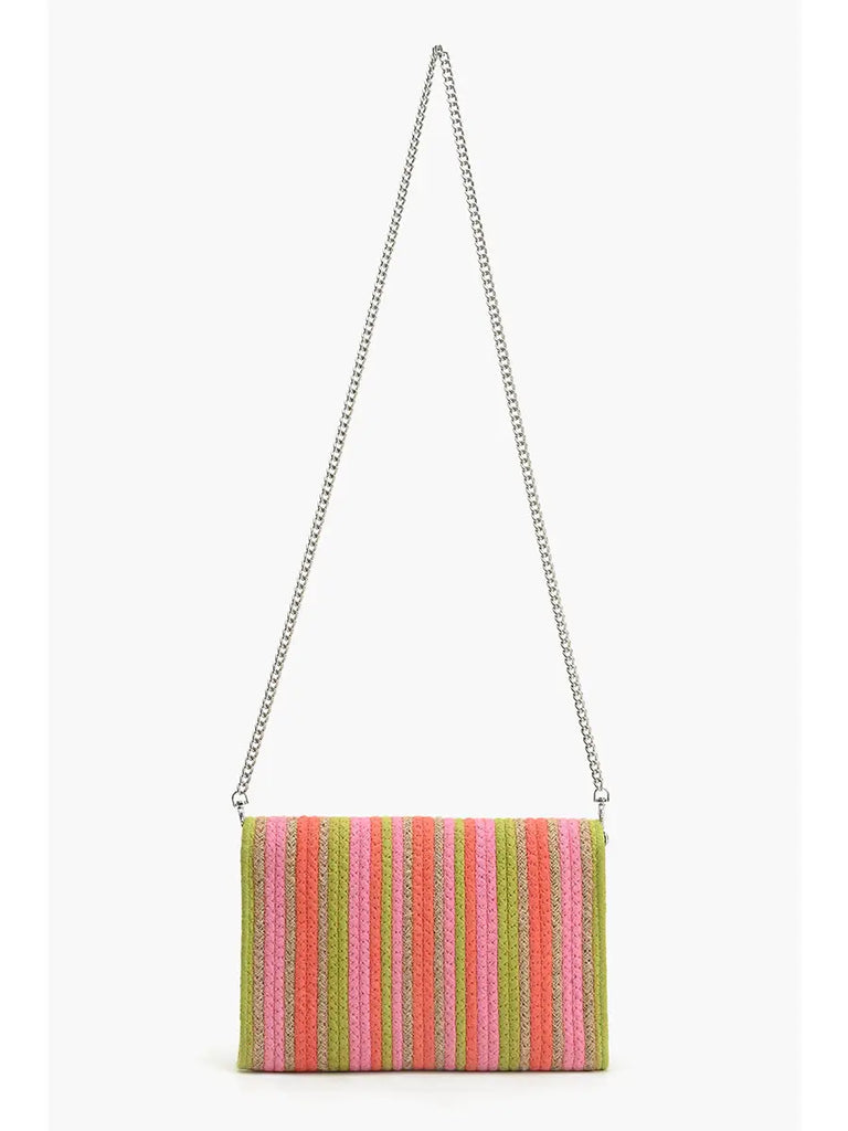 Recycled Cotton Stripe Clutch-Multi