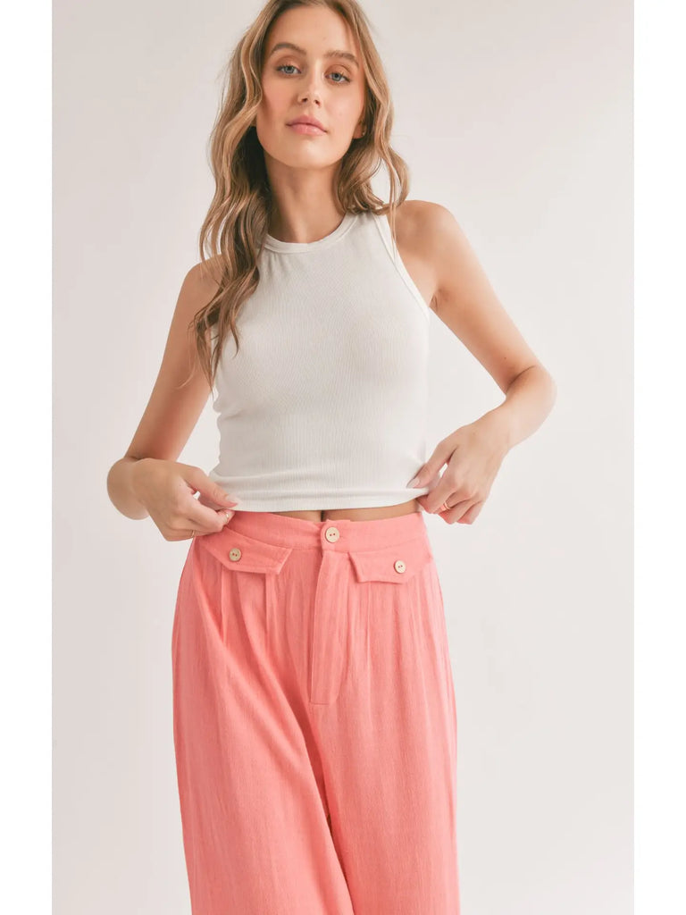 Marshmallow Racerback Crop Tank