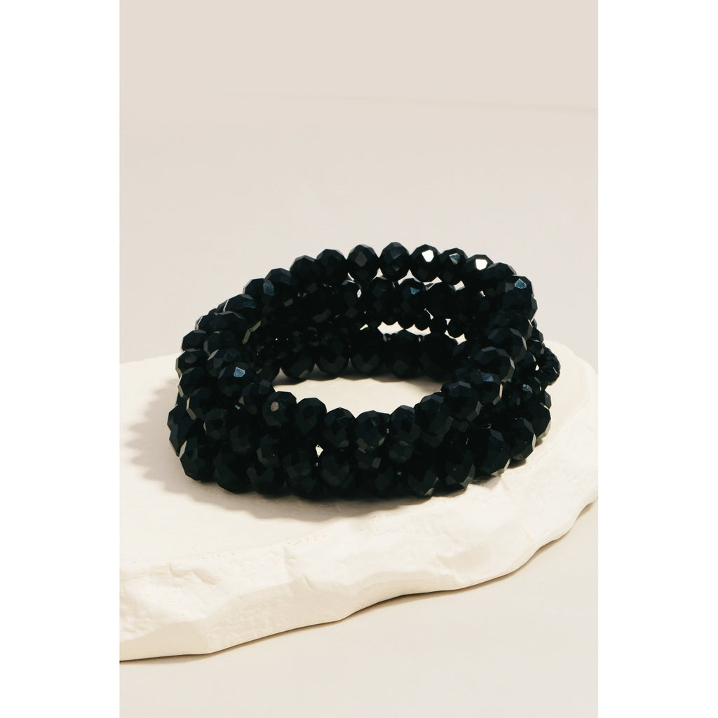 Layered Faceted Beaded Bracelet Set