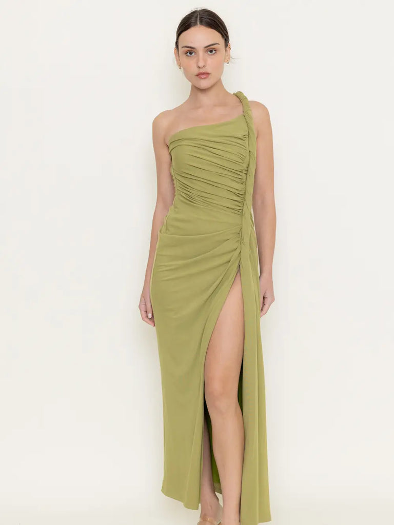 Night Out Twisted Draped Thigh Slit Maxi