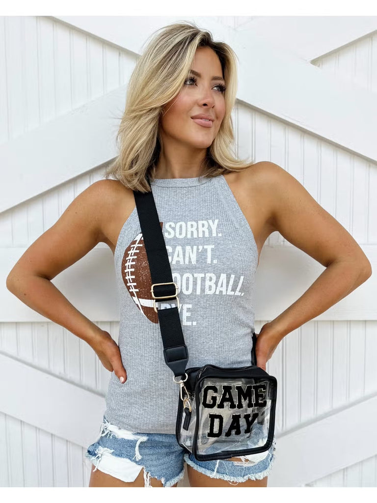 Black Game Day Chenille Handbag