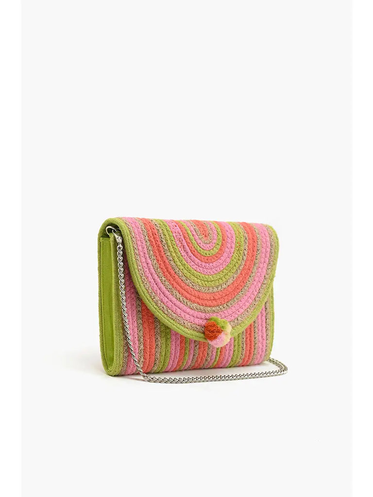 Recycled Cotton Stripe Clutch-Multi