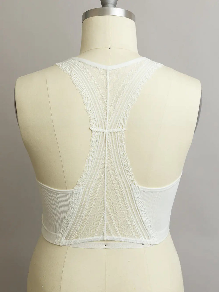 Seamless Front Lace Racerback Bralette