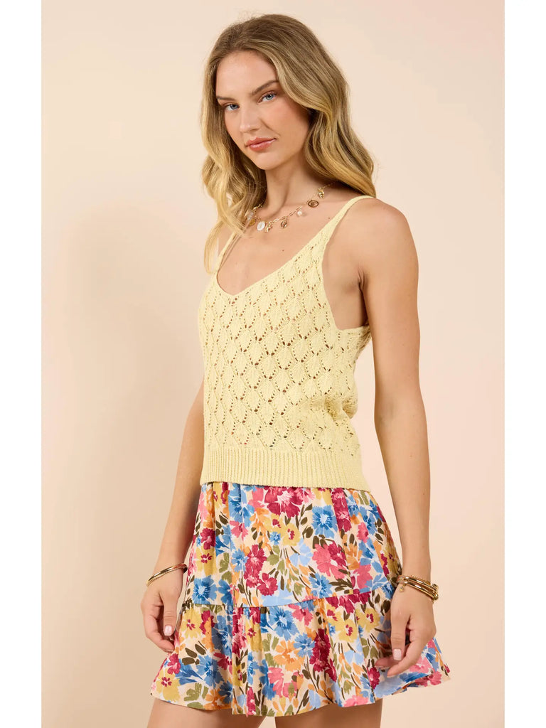 Find Yourself Open Work Sweater Tank