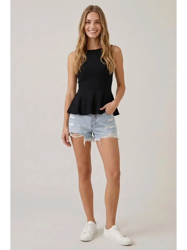 Corset Line Ribbed Top