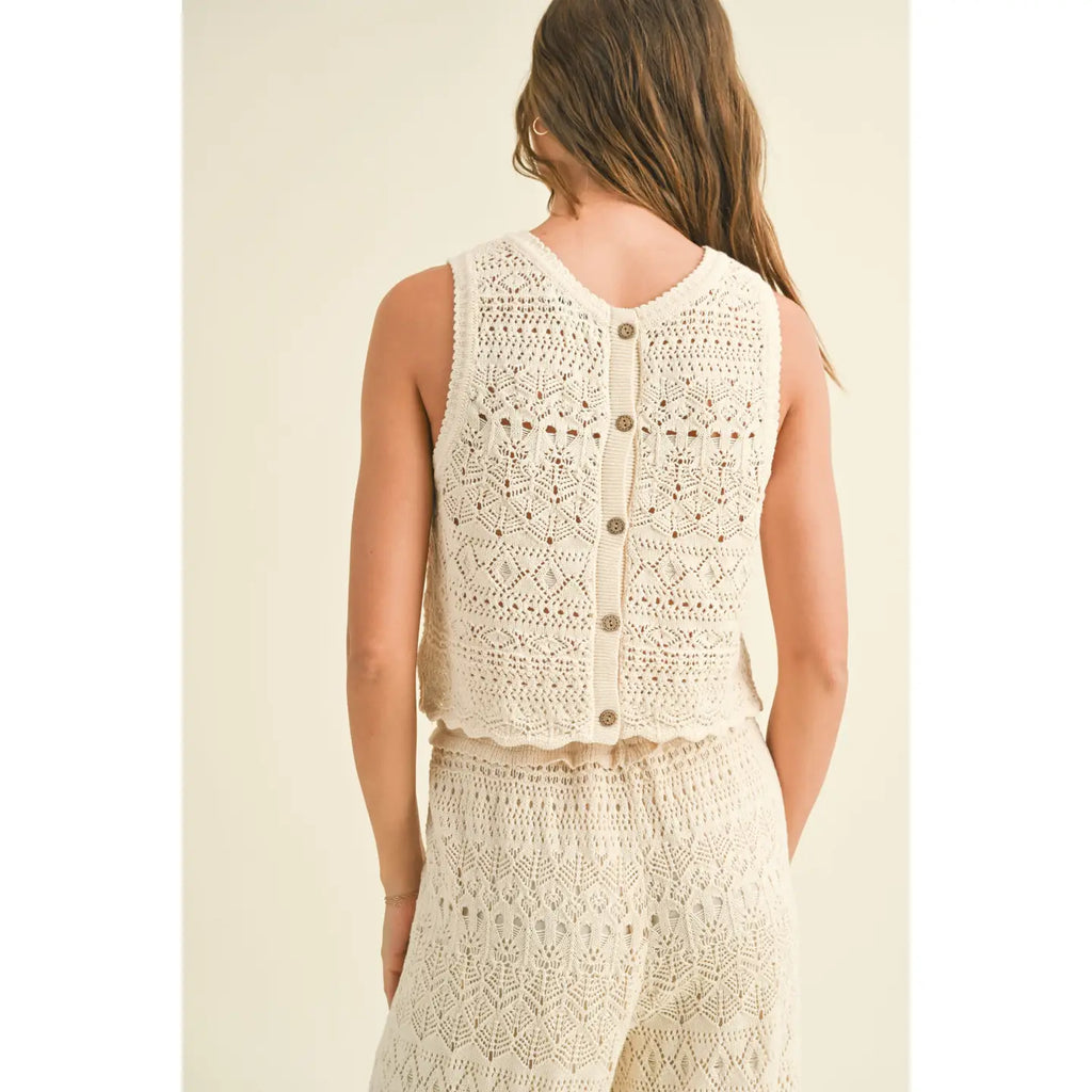 Crochet Pattern Back Button Top