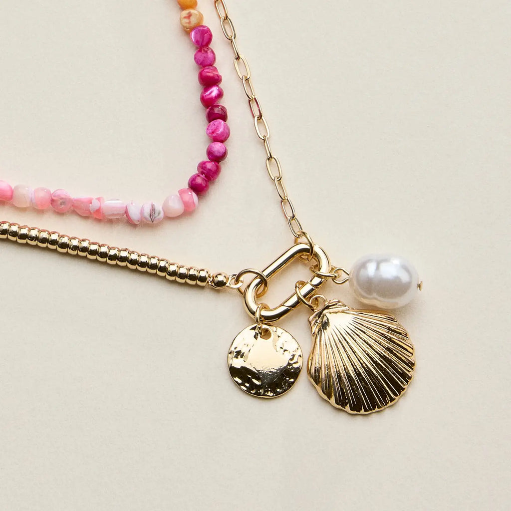 Shell Charms Chain & Beads Necklaces