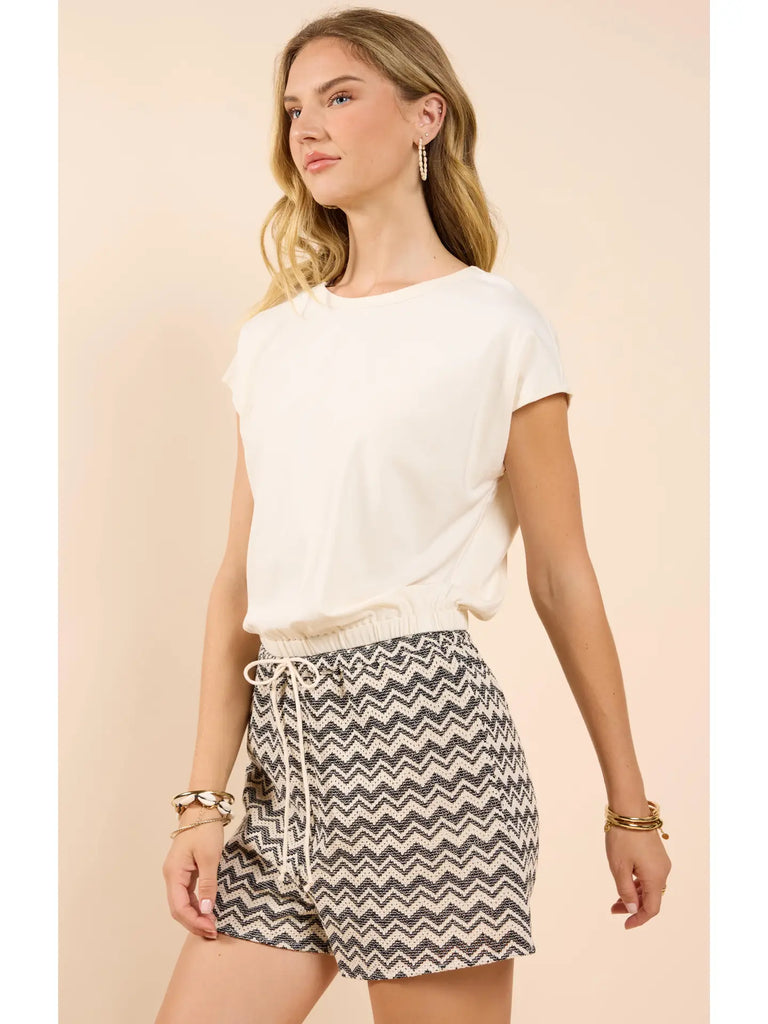 On My Mind Elastic Hem Knit Top