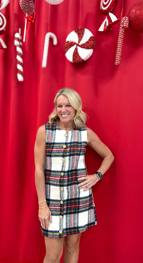 Happy in Plaid Holiday Dress