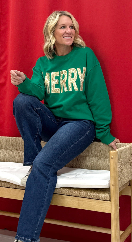 'merry' Sequin Sweatshirt