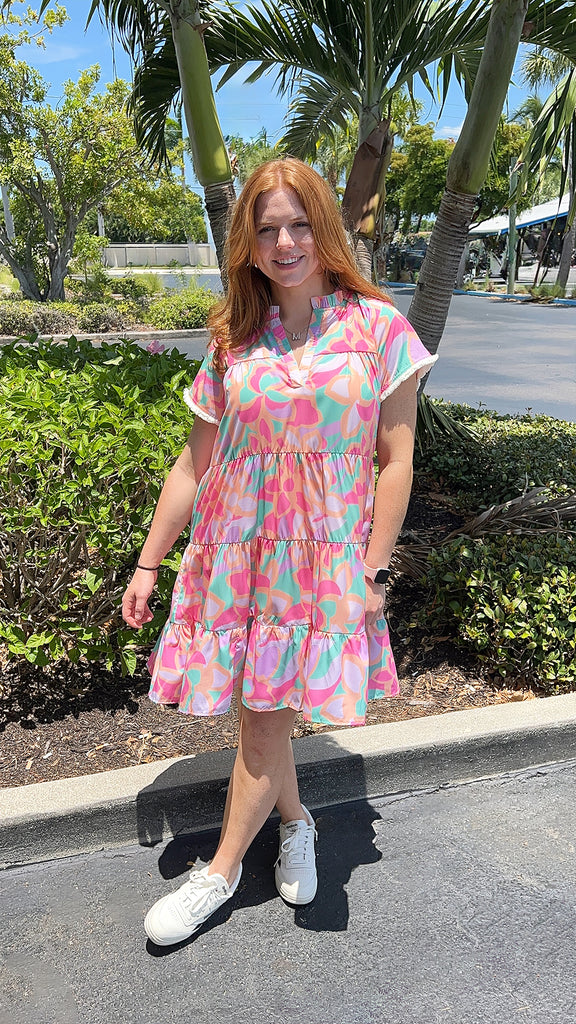 Multi Color Tiered Dress