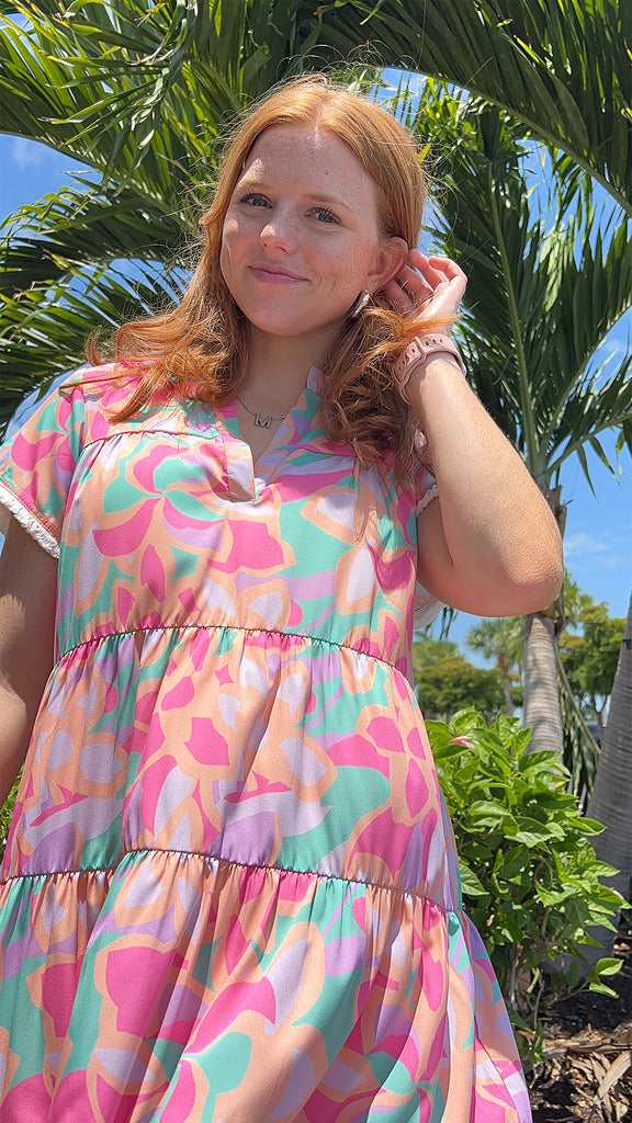 Multi Color Tiered Dress