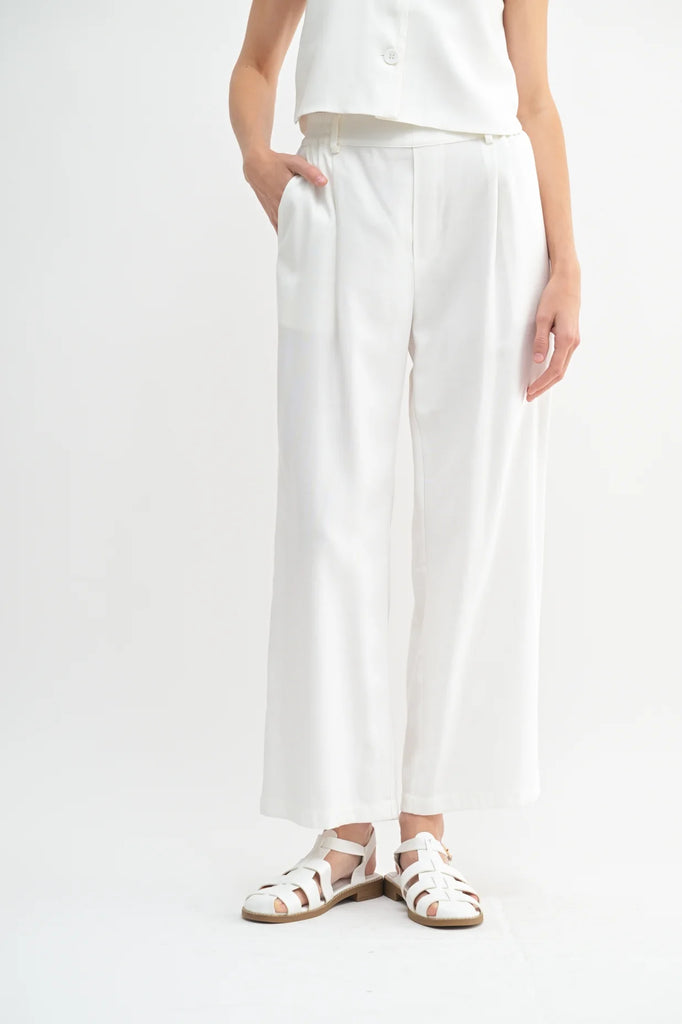 Pin Tuck Detail Elastic Pants