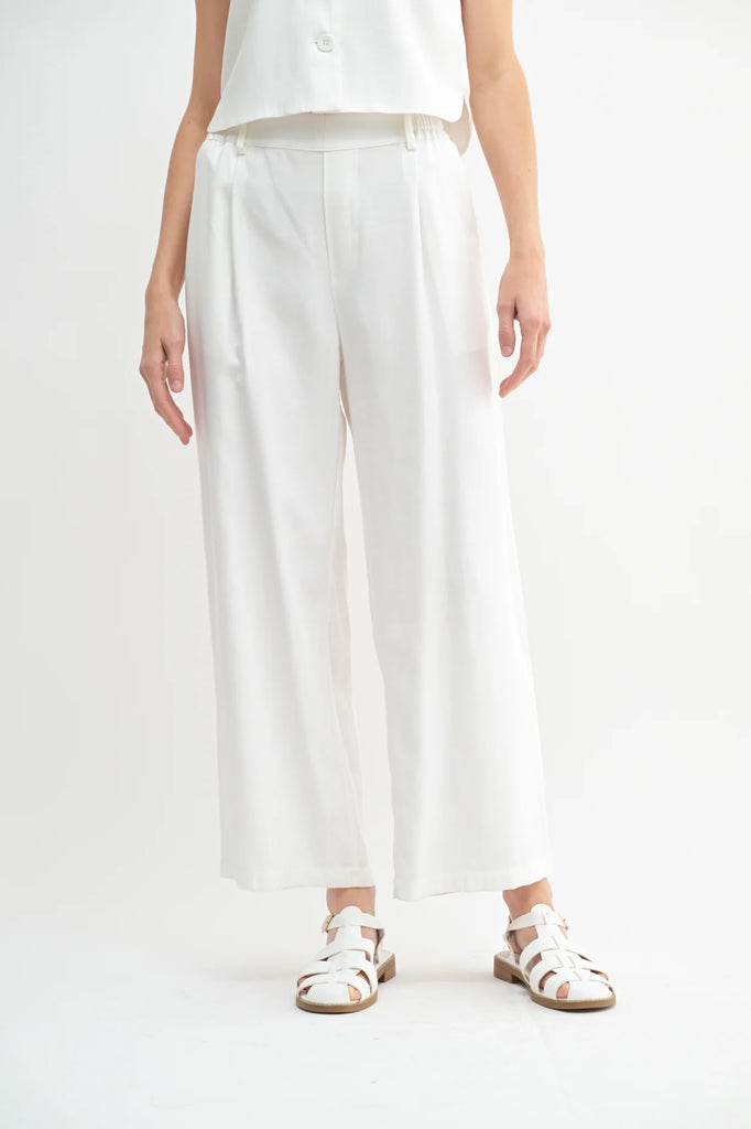 Pin Tuck Detail Elastic Pants