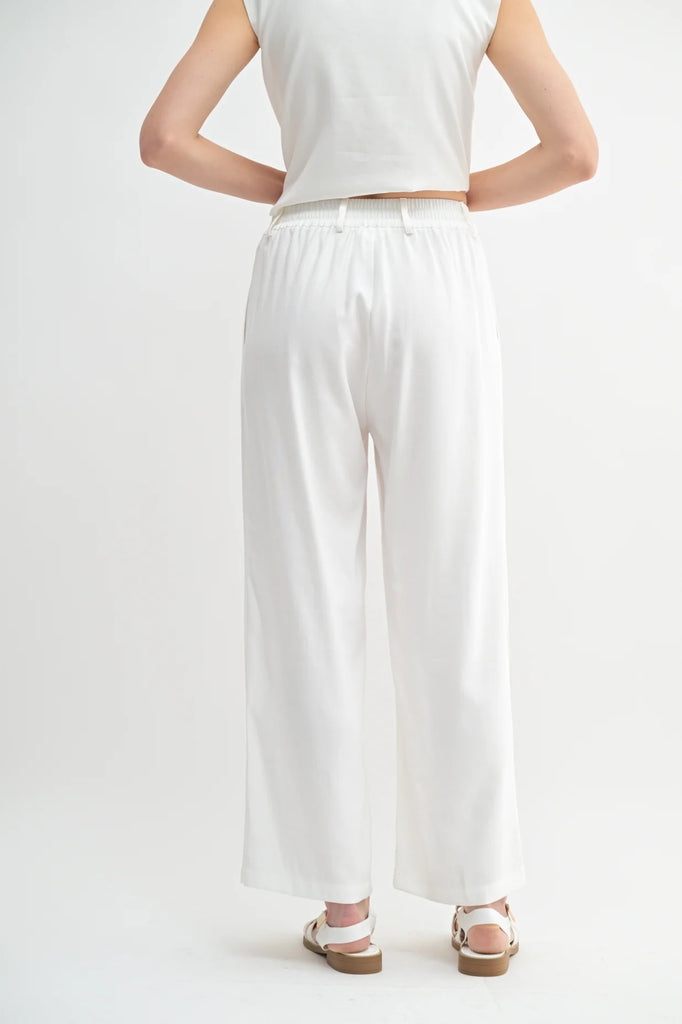 Pin Tuck Detail Elastic Pants