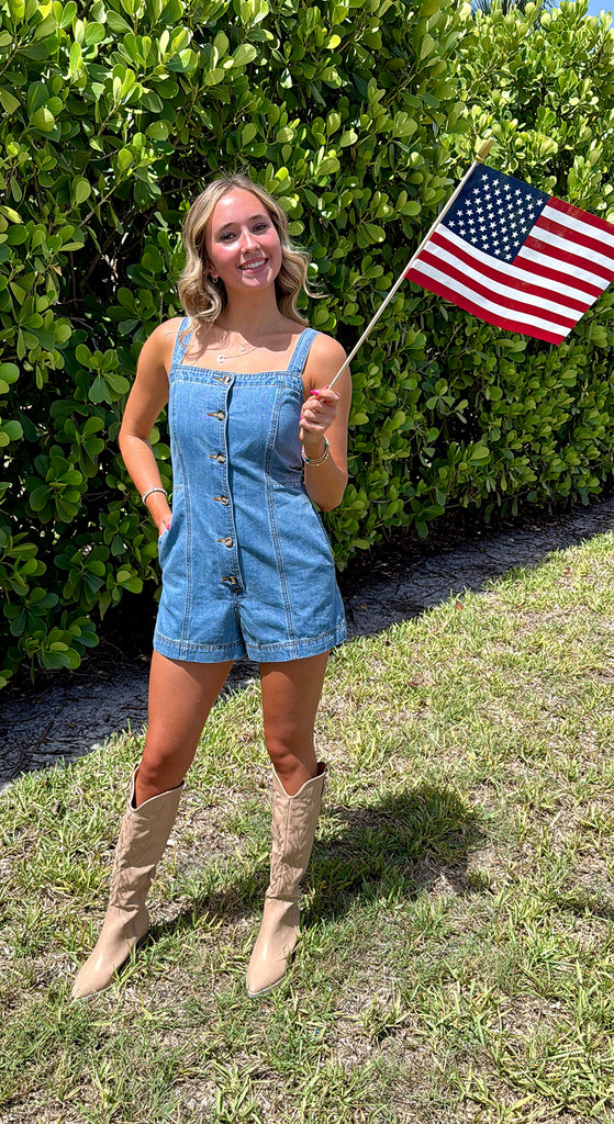 Delta Dawn Denim Romper