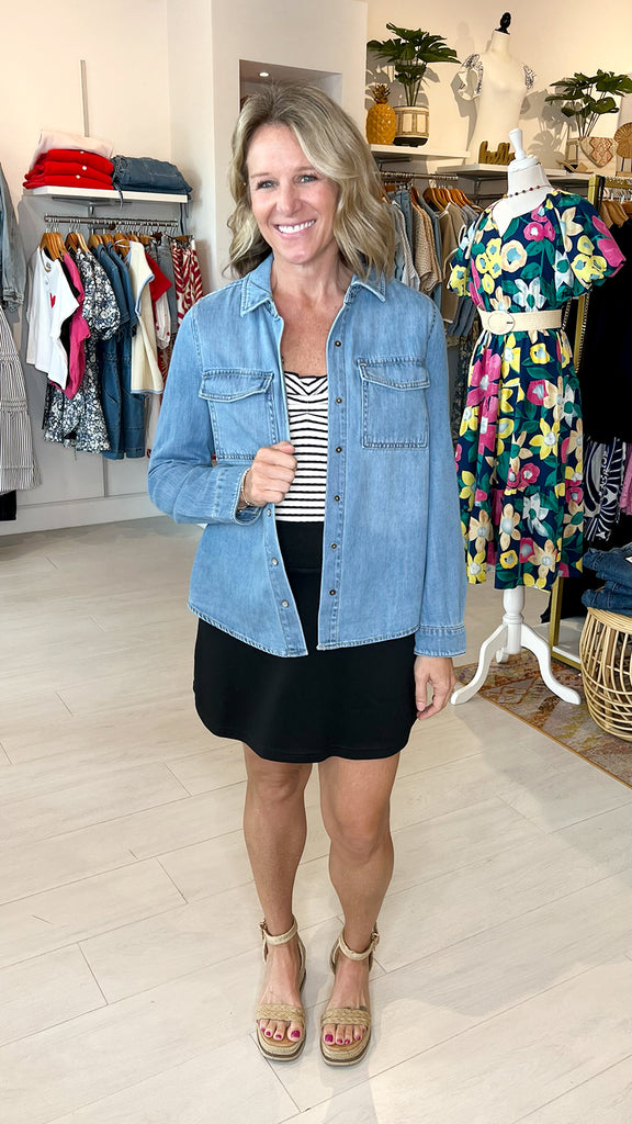 Getty Up Button Up Denim Top