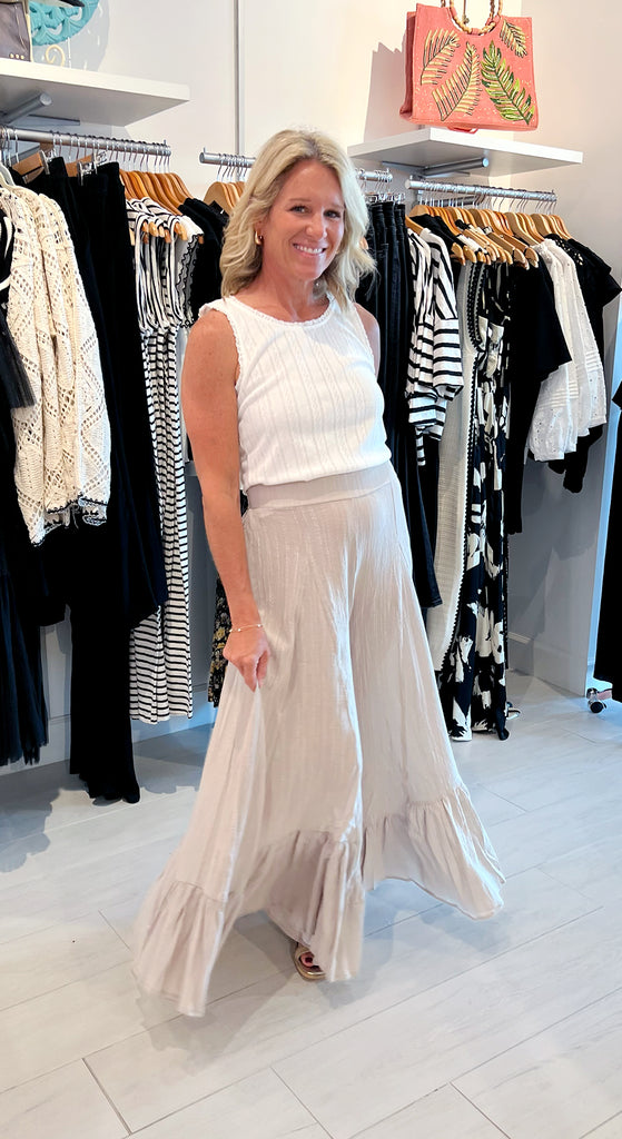 Wide Leg Ruffled Pants