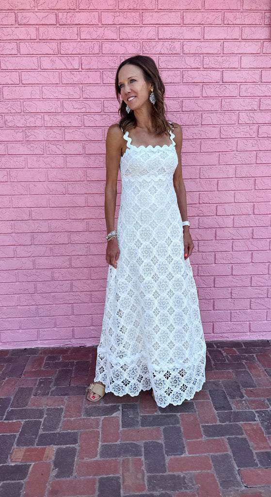 Wave Trim Maxi Dress