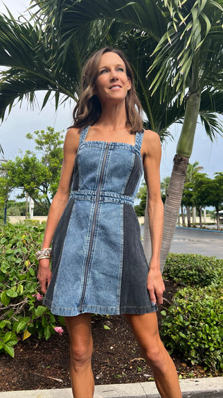 Karis Two Tone Denim Dress