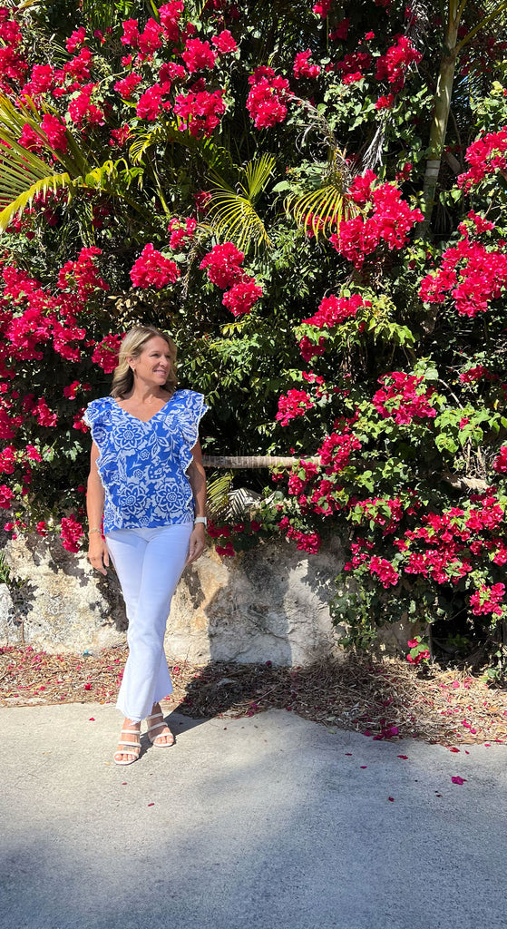 Marny Floral Ziva Ruffle Blouse