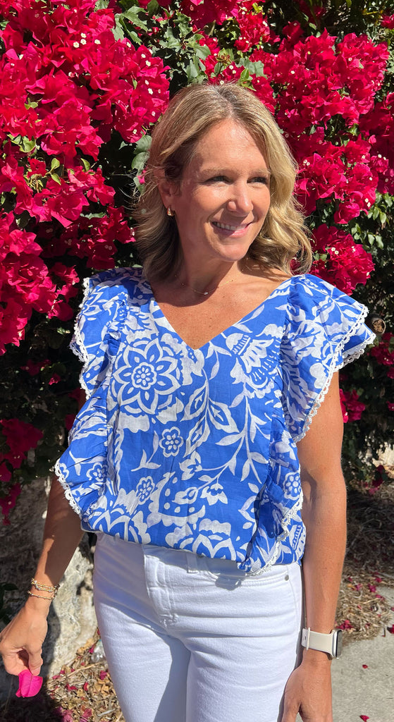 Marny Floral Ziva Ruffle Blouse