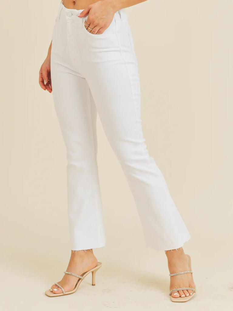Tonal Crop Flare Optic White