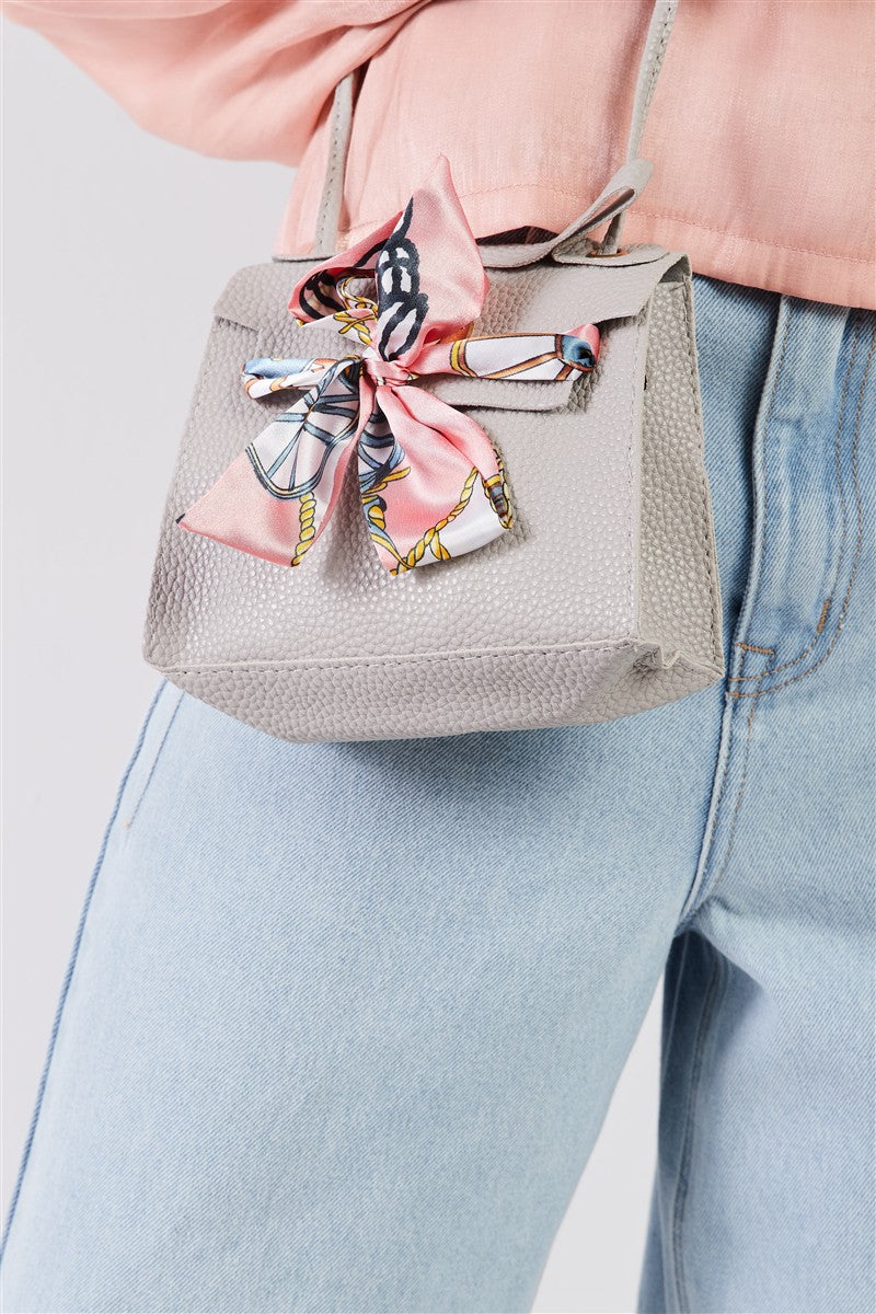 Twilly Scarf Detail Flap Satchel Handbag