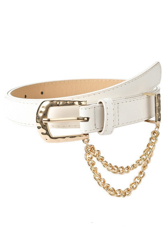 Cuban Chain Leather Belt