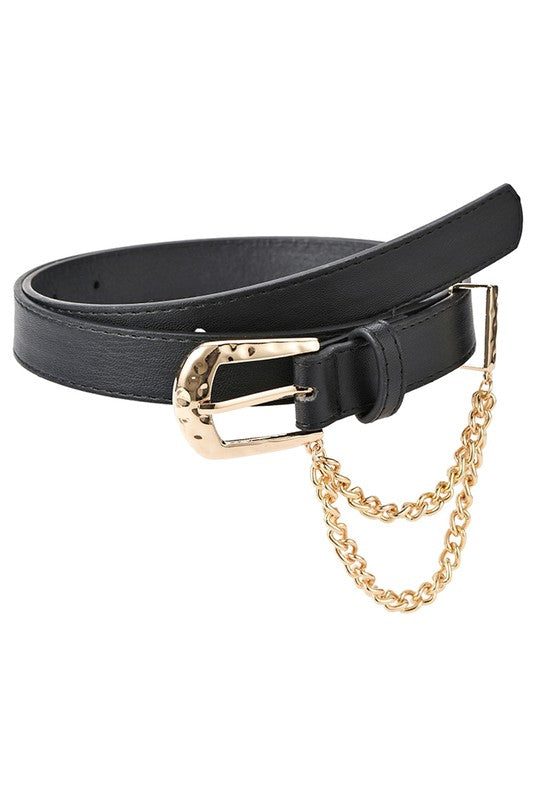 Cuban Chain Leather Belt
