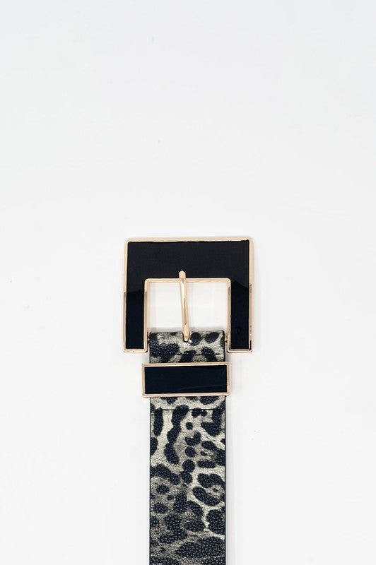 Animal Printed Belt in Black