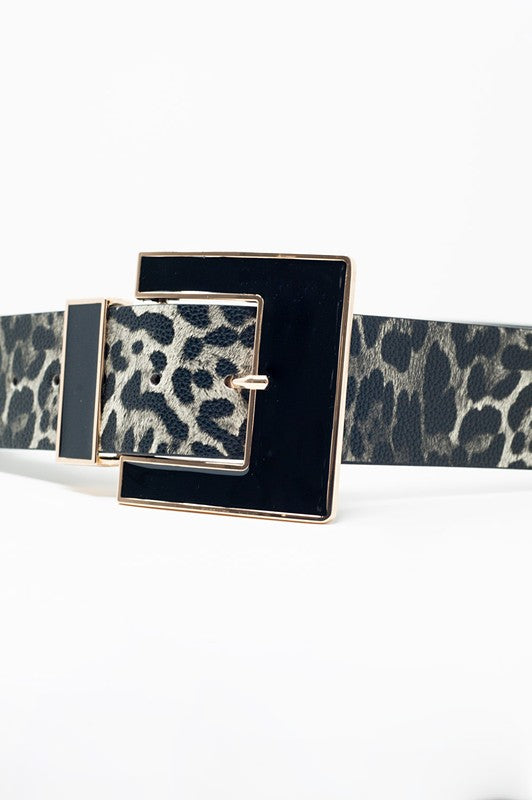 Animal Printed Belt in Black