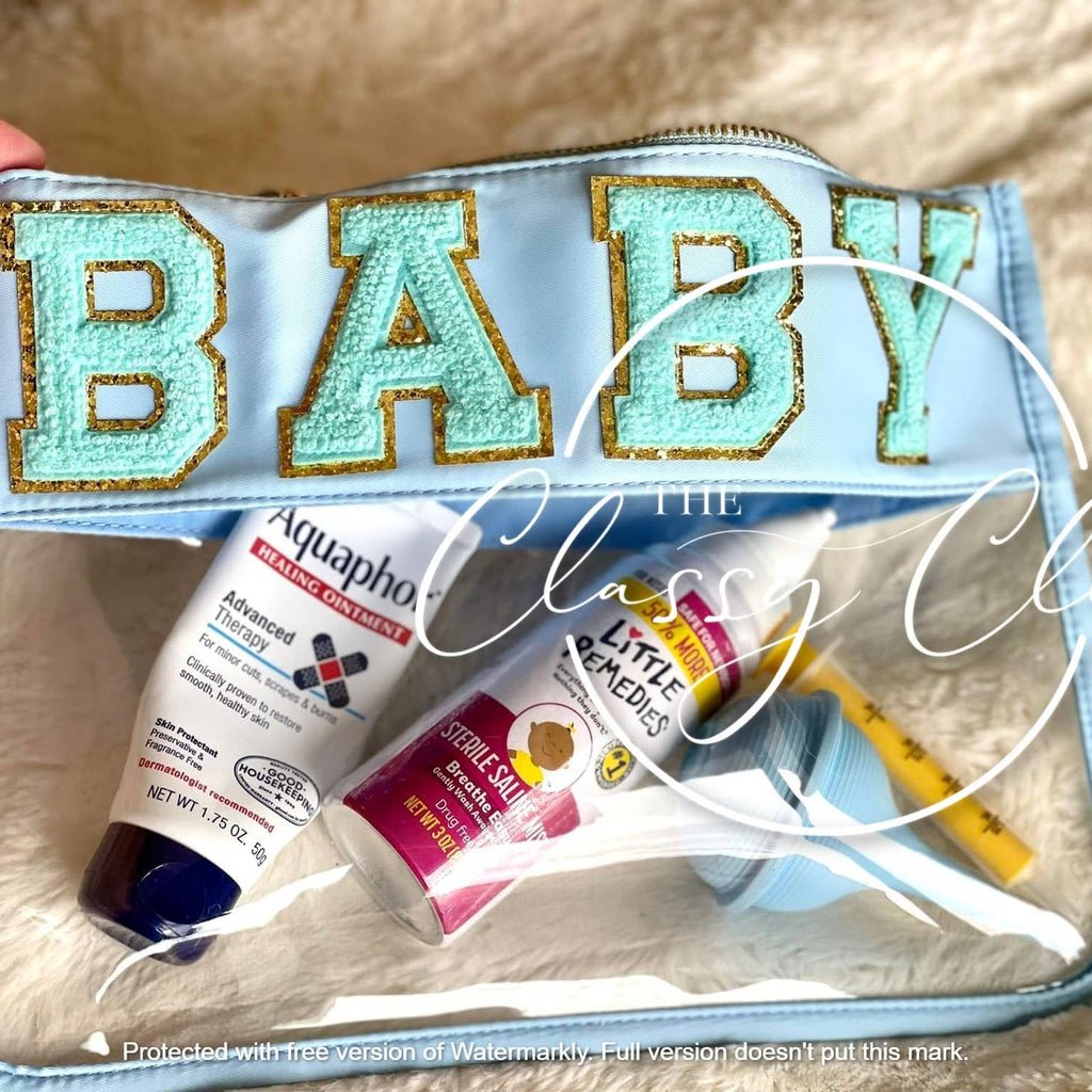 Chenille Letter Clear Pouch