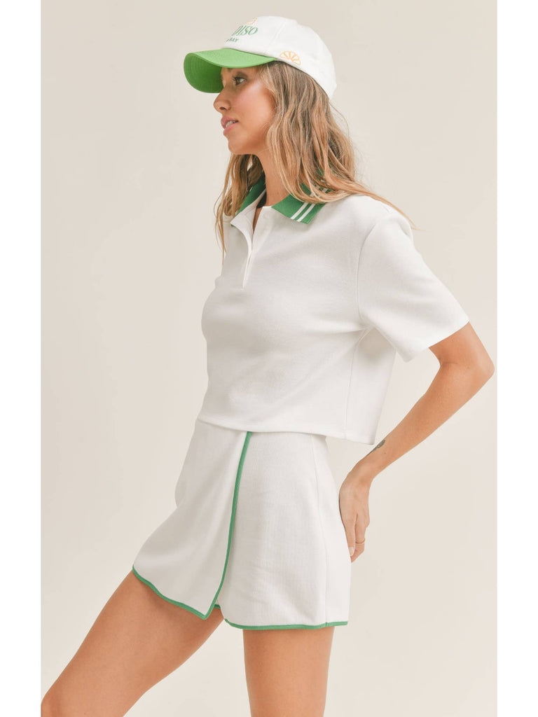 Tennis Girl Crop Polo Shirt
