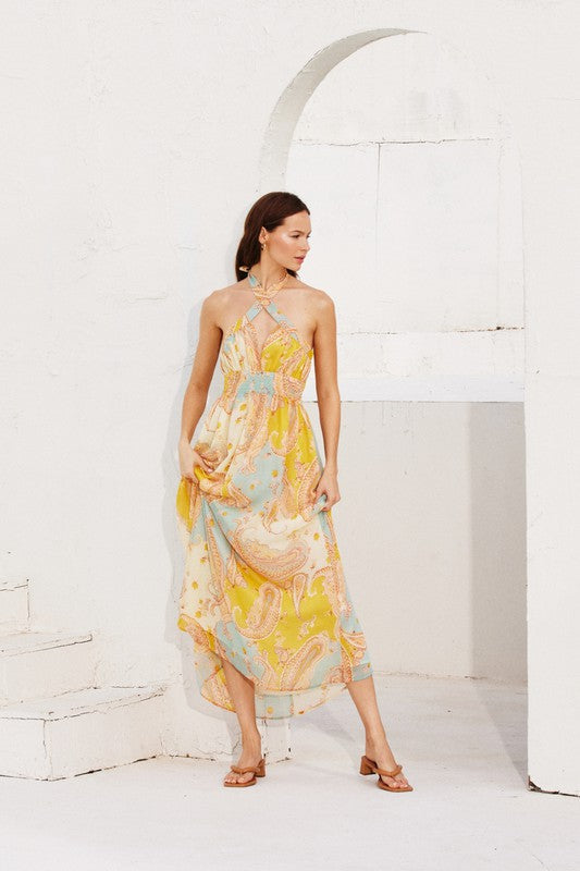 Making Memories Keyhole Halter Maxi Dress